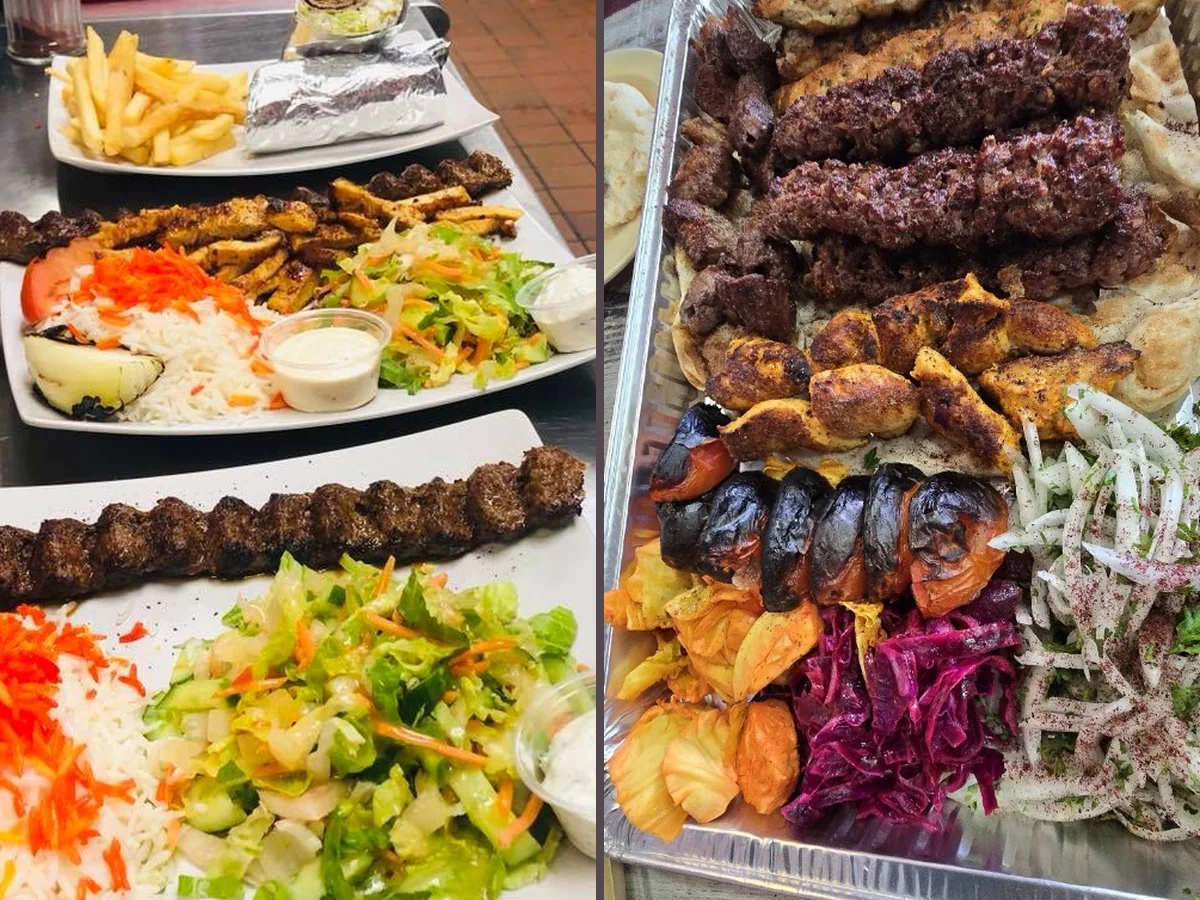 Fresh Mediterranean dishes arranged for dine-in service.